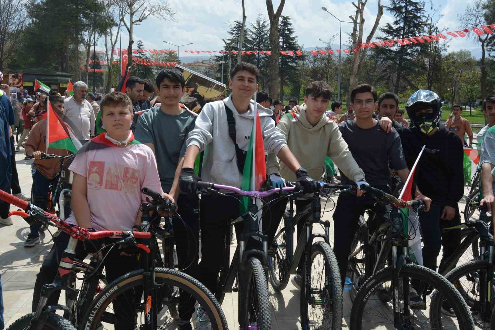 Malatya'da "Gazze için sür ve diren" etkinliği düzenlendi