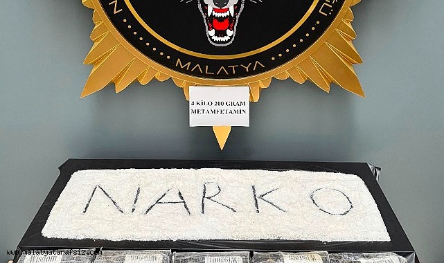 Malatya'da 4 kilo 200 gram metamfetamin ele geçirildi