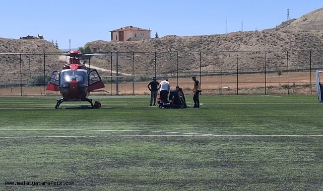 Kalp krizi geçiren hasta hava ambulansı ile Malatya'ya sevk edildi