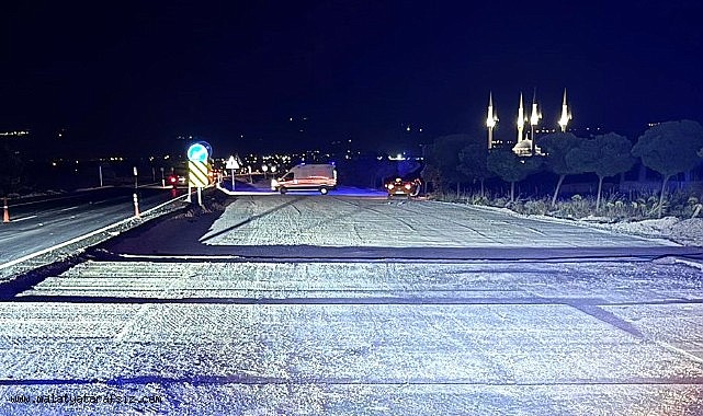 Otomobil yol çalışması alanına düştü, 1 yaralı