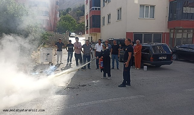 Darende İtfaiyesinden sürücü kursunda yangın eğitimi