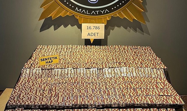 Malatya'da 16 bin 786 sentetik ecza hap ele geçirildi