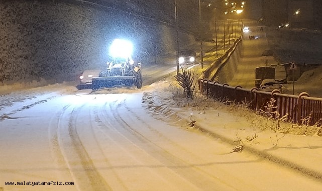 Battalgazi'de gece boyu kar mesaisi