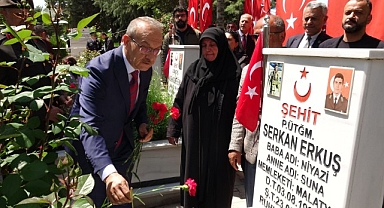 Malatya protokolünden şehitlik ziyareti