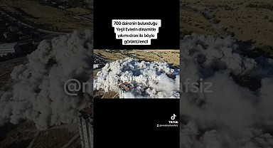 Dünyada ilk kez 15 katlı 9 blok tek seferde yıkıldı